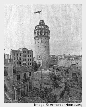 GALATA TOWER, OR THE TOWER OF CHRIST, WAS BUILT IN 1348. NOW USED AS A FIRE STATION.