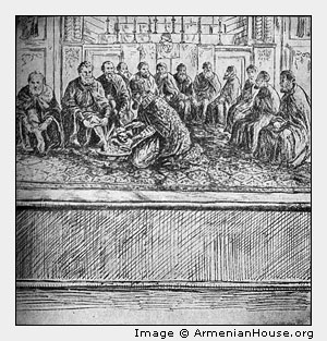 «Обряд омовения ног» в армянской церкви