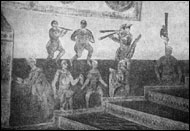 Изображение скоморохов в храме