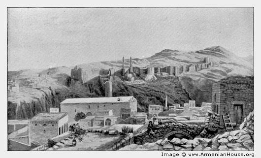 Ourfa. Burned Gregorian Church, and Ancient Citadel.