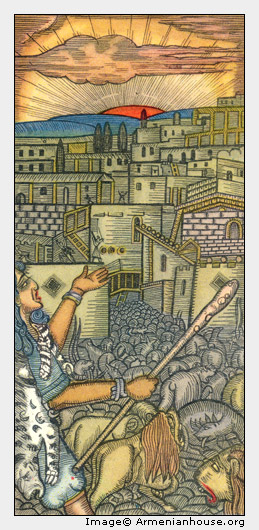 Իրիկուն Դավիթ գառ ու գազան քշեց քաղաք